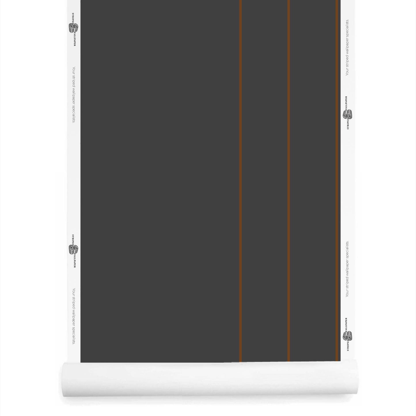 A roll of grey Black and Brown Pinstriped Wallpaper – Tahquitz
