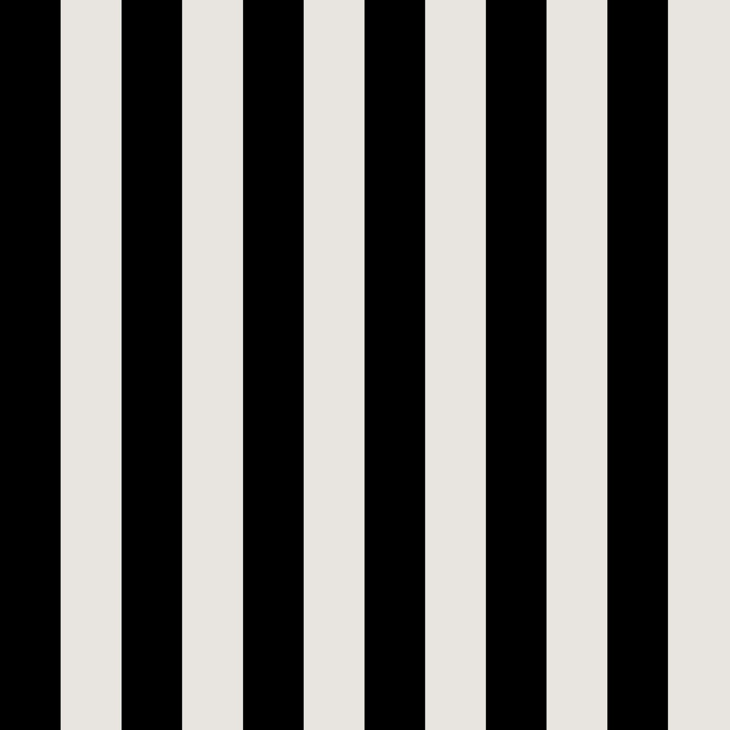 Black and ivory classic stripe wallpaper in two-inch rhythm – Athens