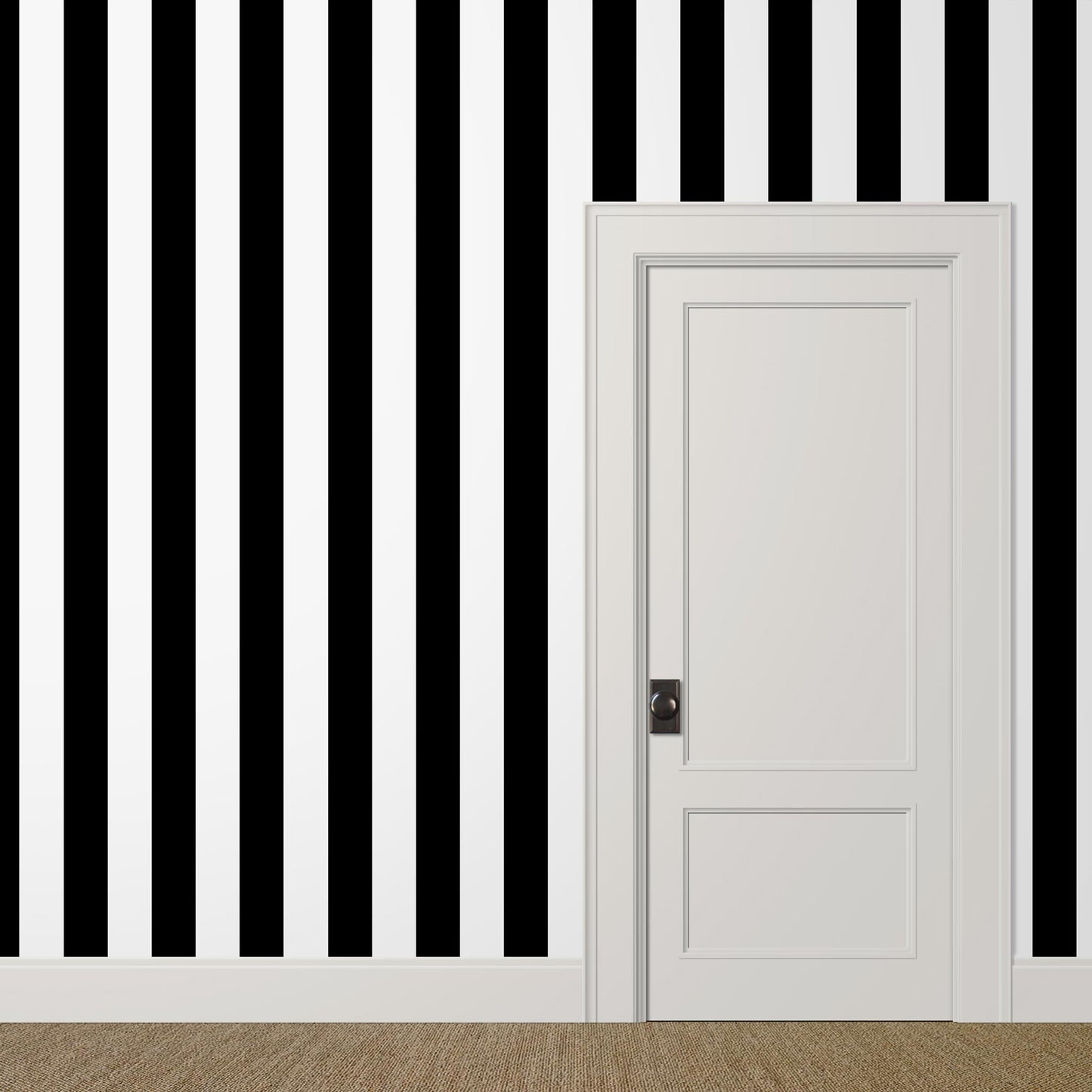 Bold Black and White Striped Wallpaper - Grandeur