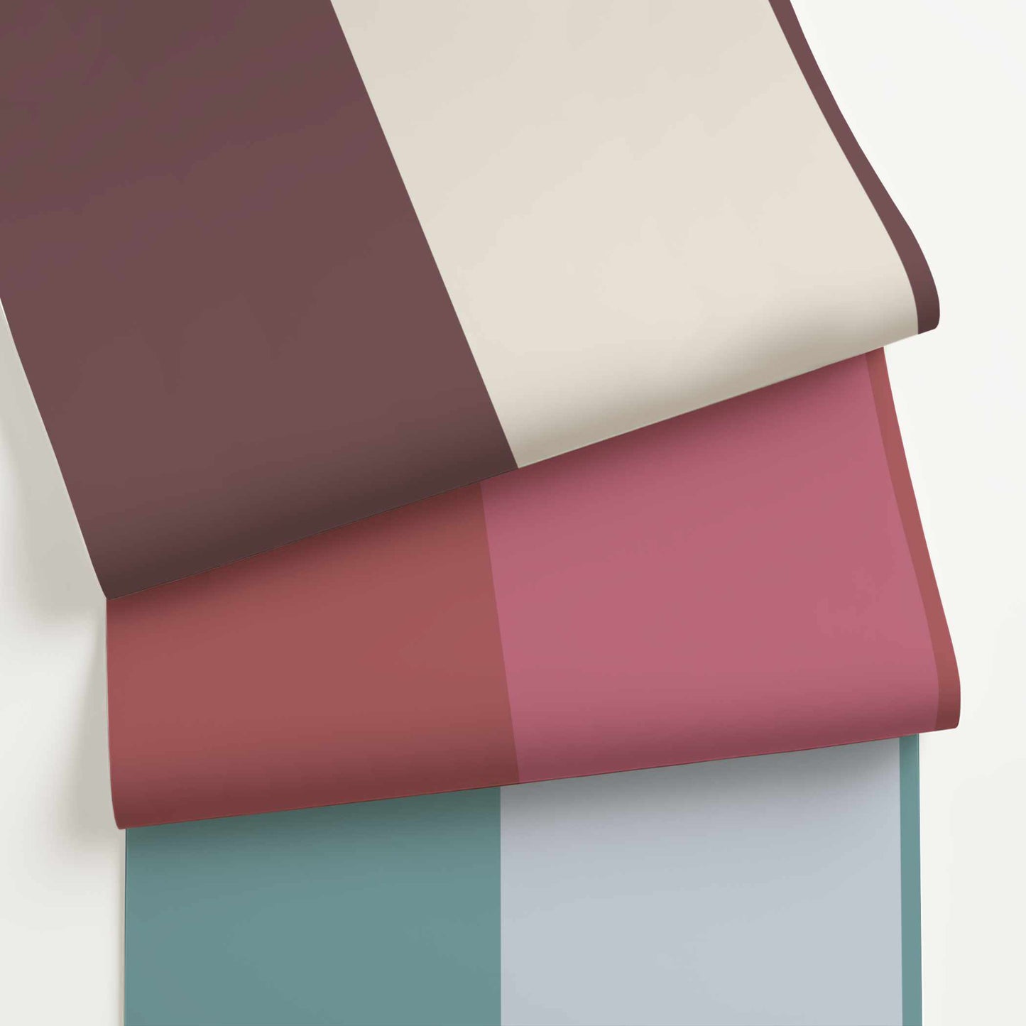 Customizable extra wide striped wallpaper in a dramatic 13-inch stripe layout, shown in high-contrast tones, on a white background, for bold, architectural interiors.