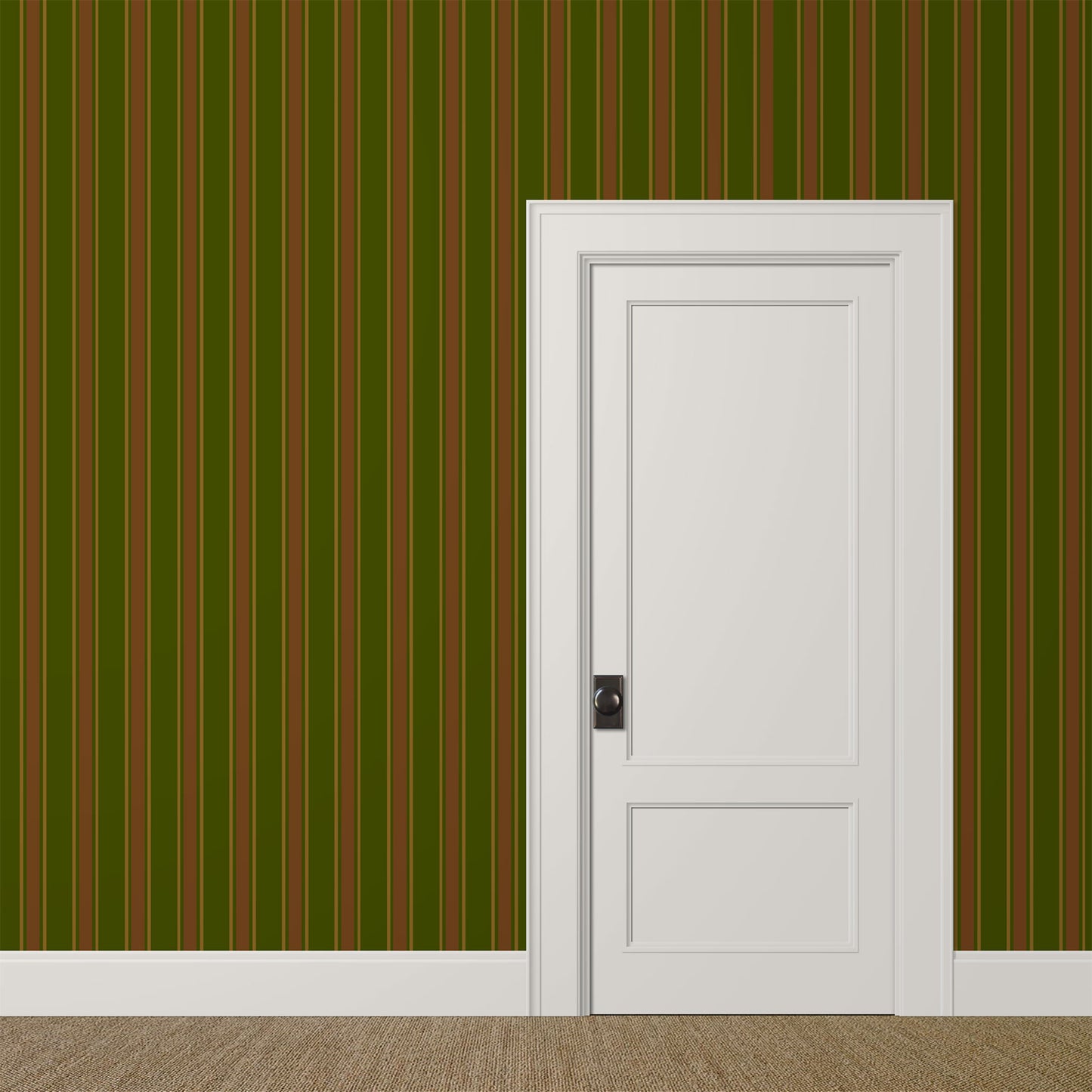 Room with Green and Brown Striped Wallpaper – La Solana Canopy Hide Syrup