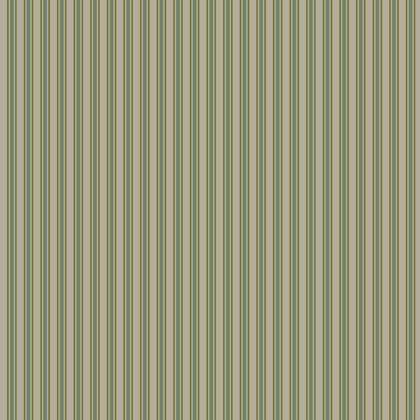 Green and Grey Ticking Stripe Wallpaper Pattern – Meadowbrook in Laurel, Pistachio, and Olive