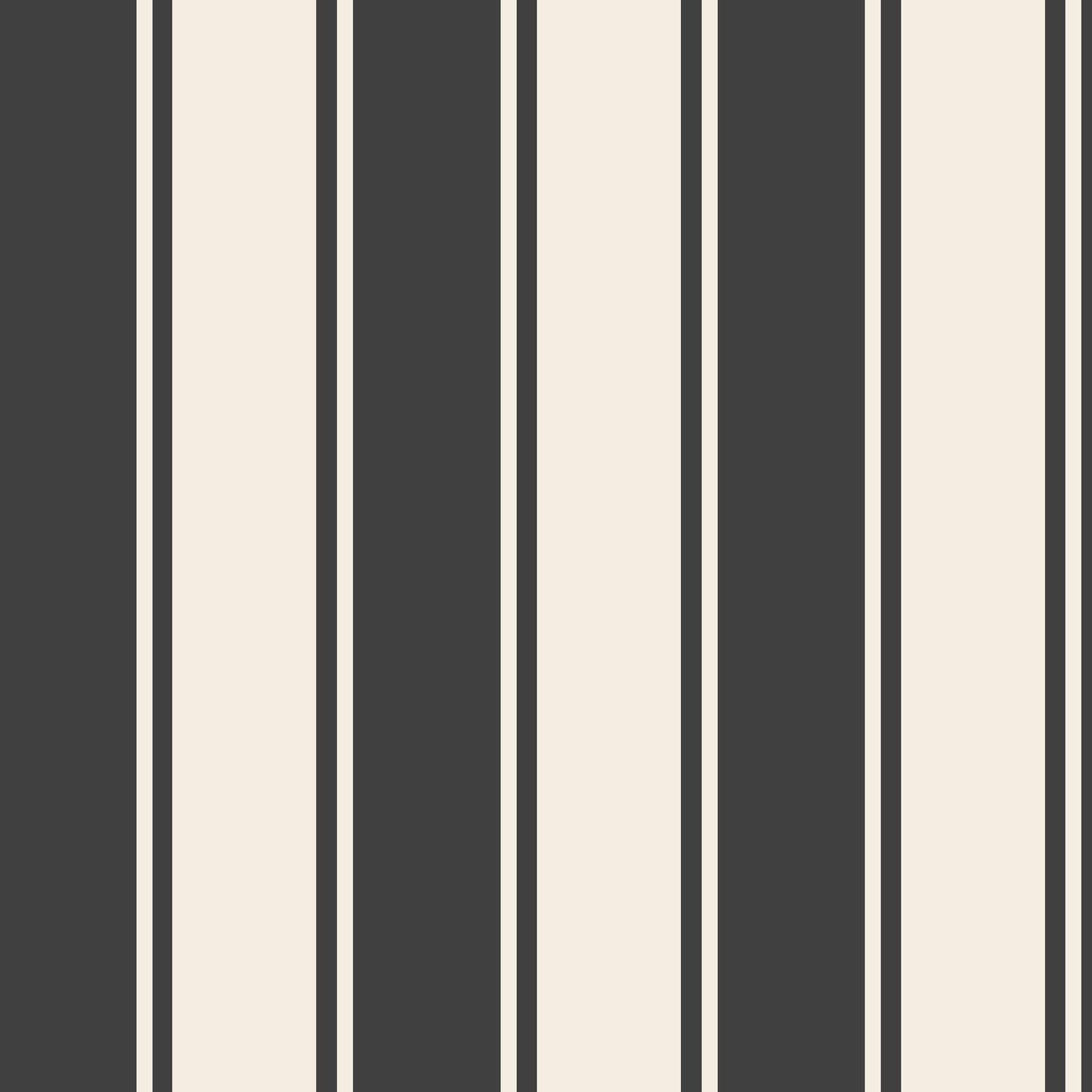 Black and cream striped wallpaper pattern with wide bands and pinstripes – Whitfield