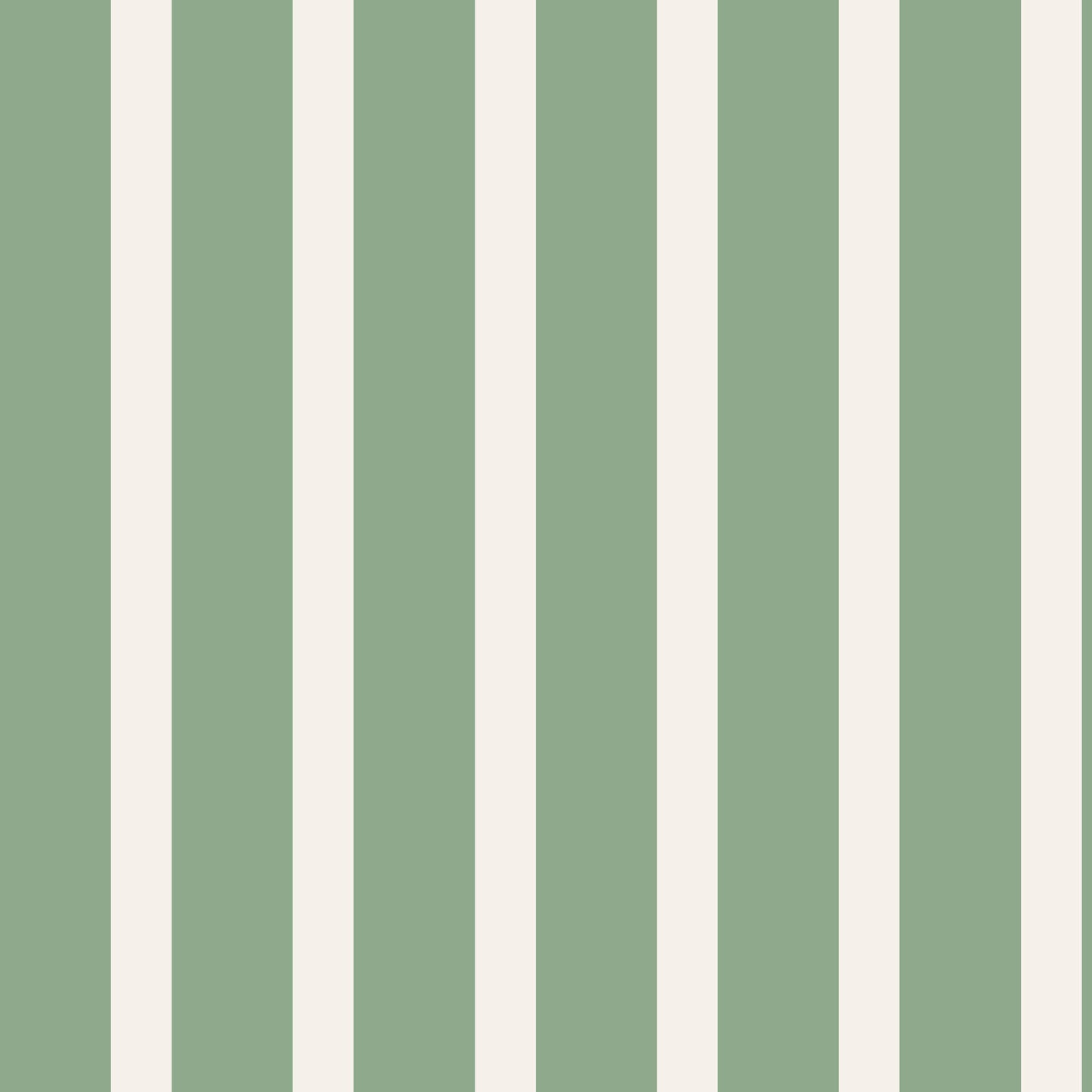 Morslay wallpaper pattern detail – celadon and soft cream stripes on smooth matte finish