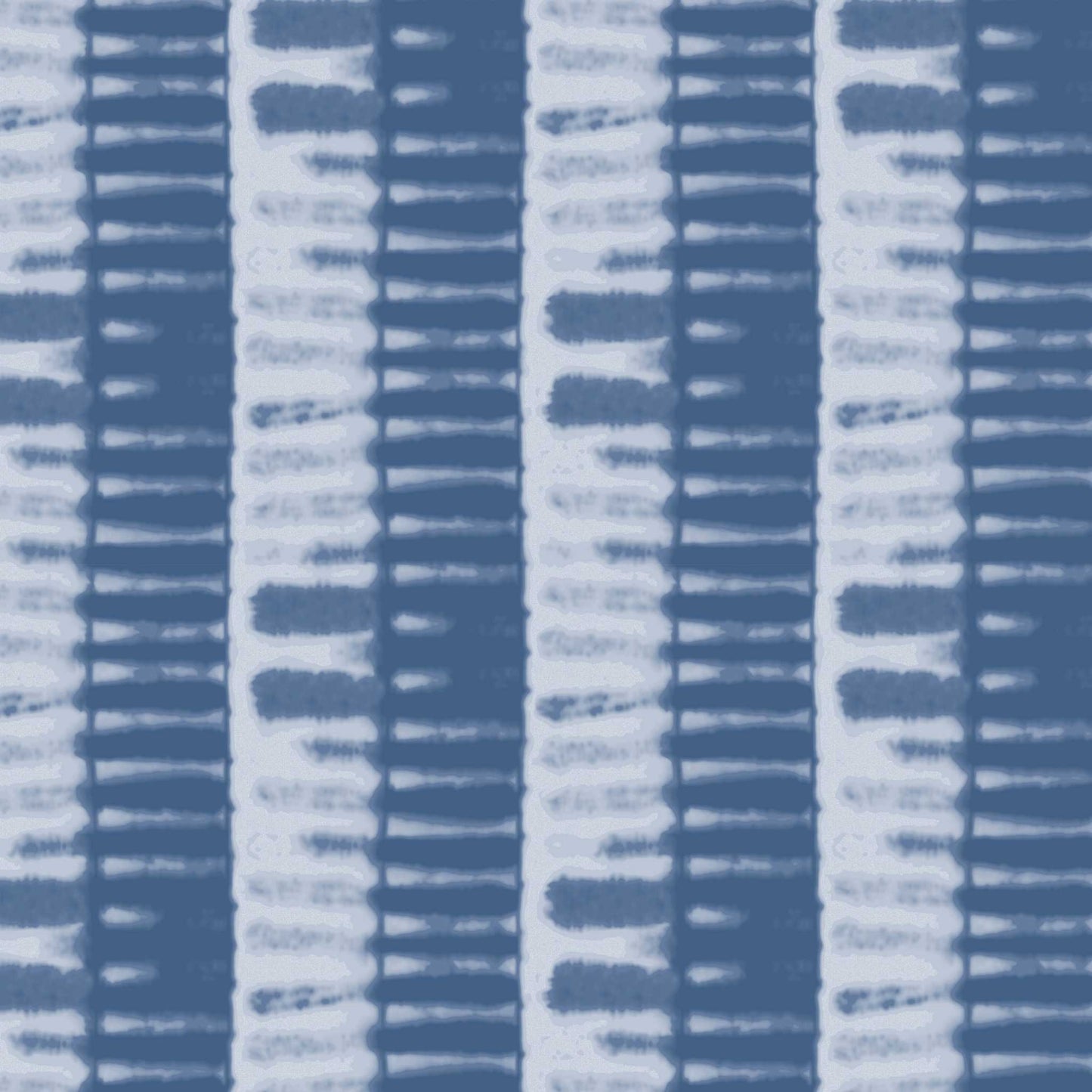 Shibori Bamboo Wallpaper pattern in Lapis Blue with hand-dyed style and bamboo-inspired stripes