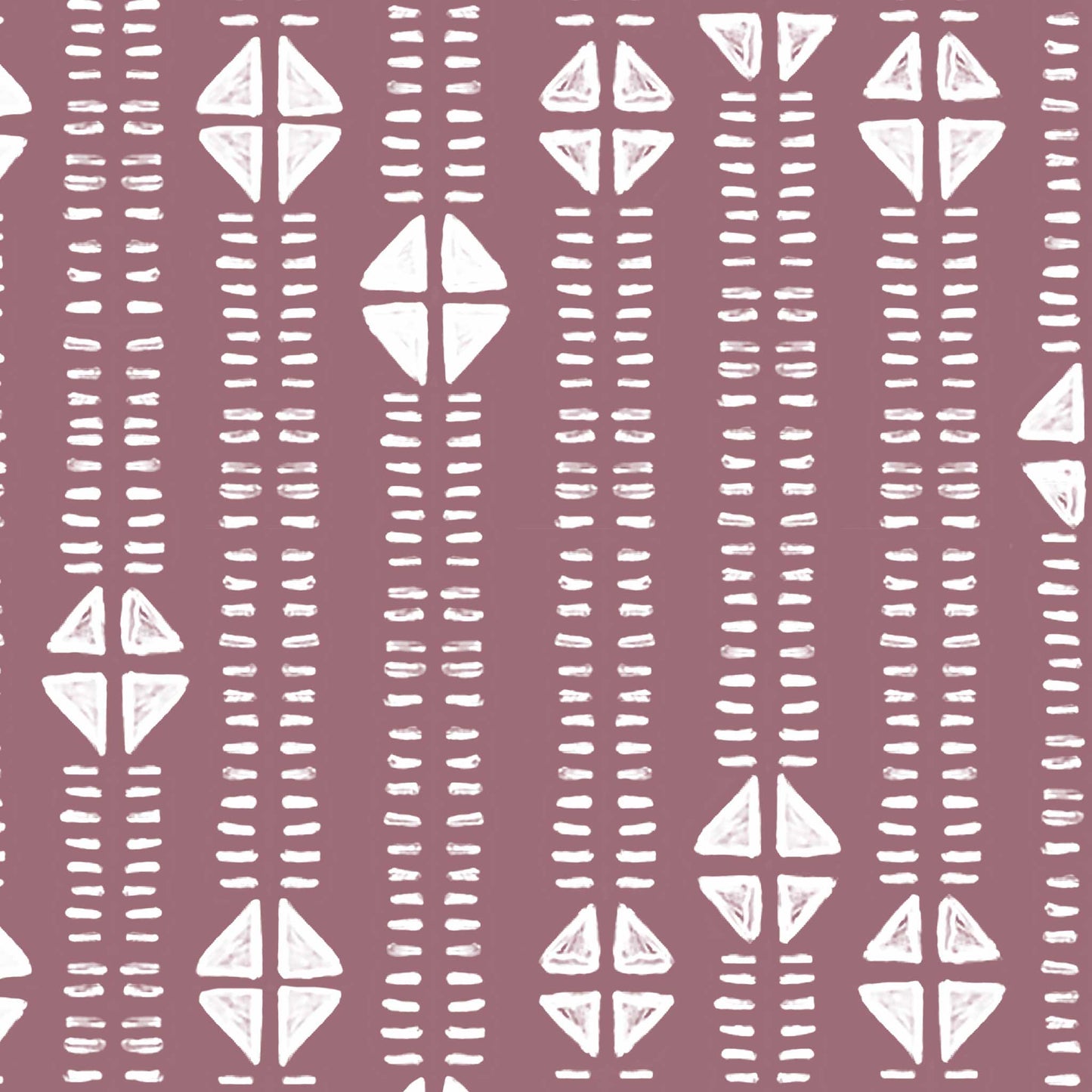 Modern Folk Mudcloth Wallpaper - Dylan - Small Stripe in Orchid