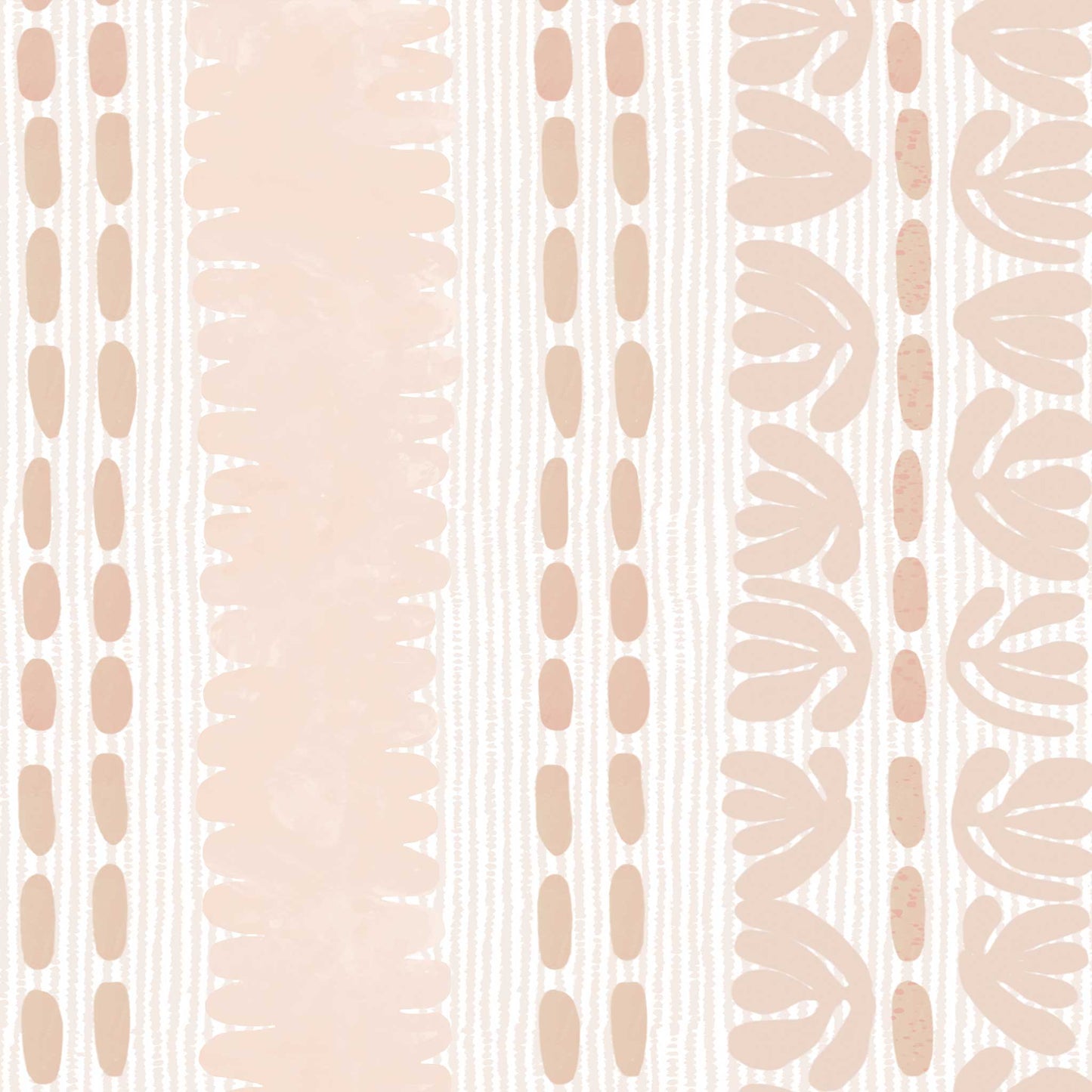 Blush pink freeform stripe wallpaper with loose, hand-painted lines and soft contrast