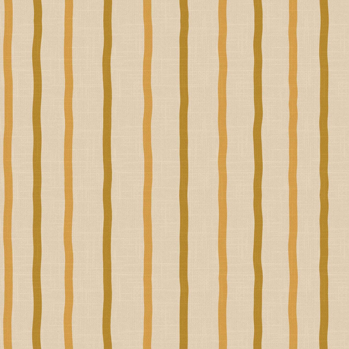 Earlham wallpaper pattern detail – amber stripes in String, Ingot, and Villa yellows on linen finish