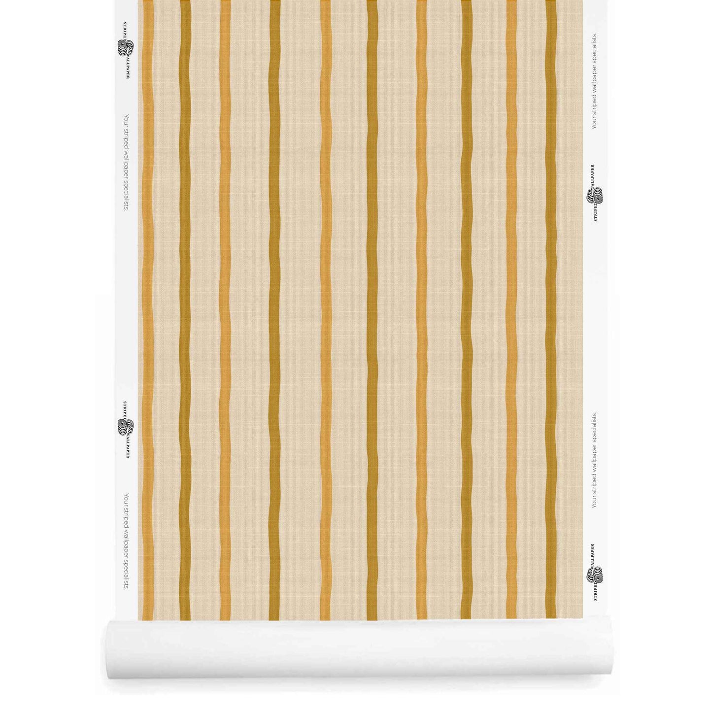 Amber Striped Wallpaper with Linen Finish – Earlham wallpaper roll