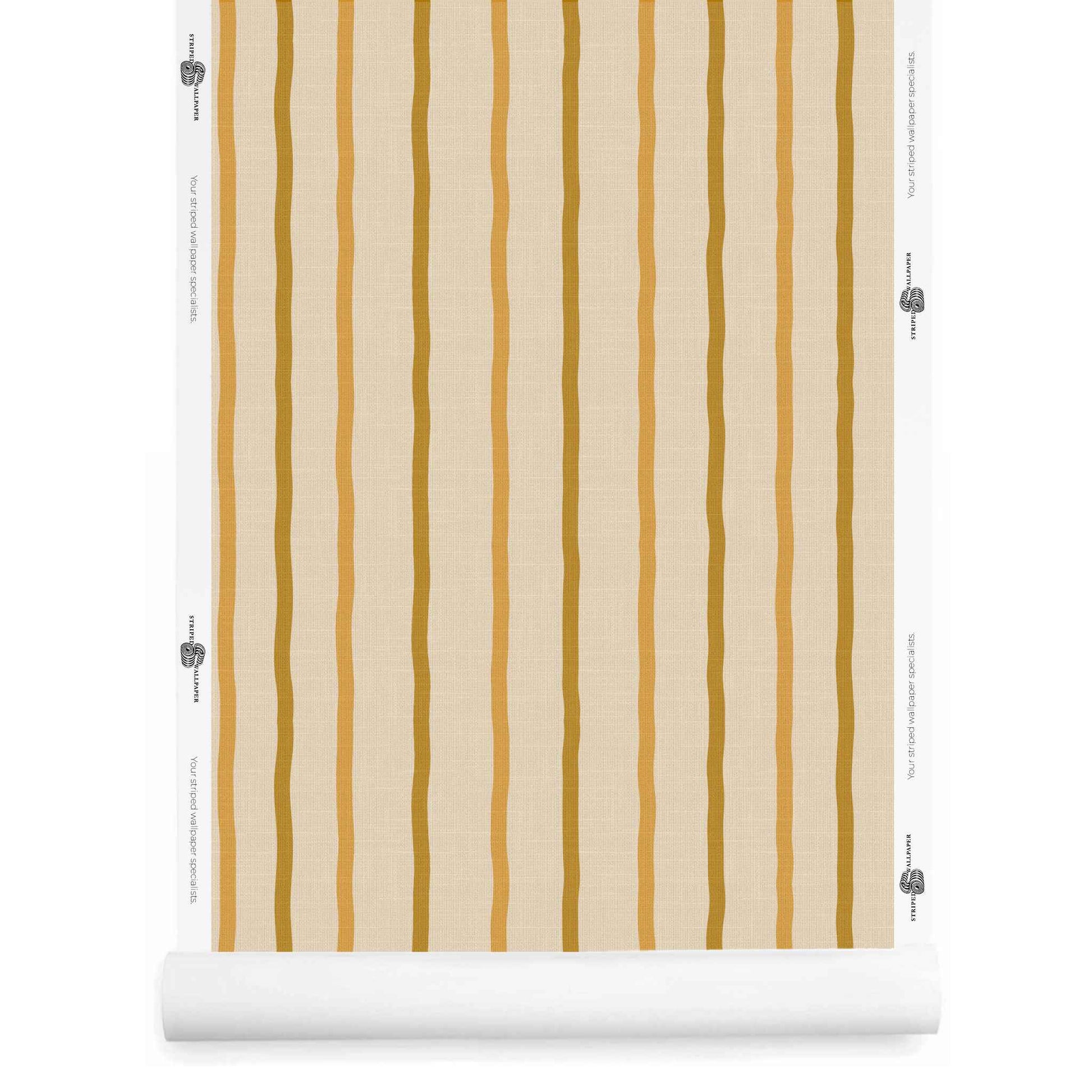 Amber Striped Wallpaper with Linen Finish – Earlham wallpaper roll