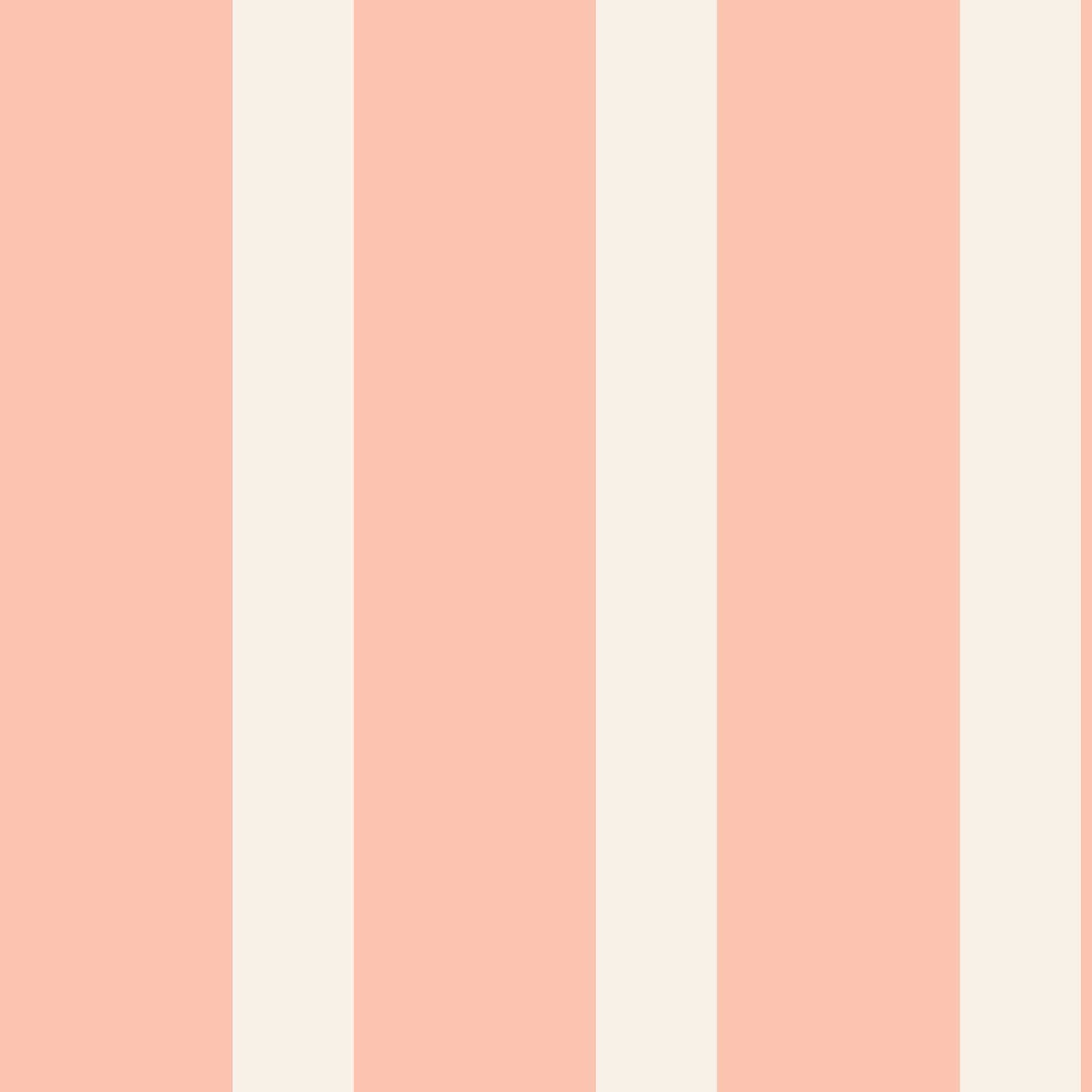 Glenrose wallpaper detail – apricot and white stripes on soft matte finish