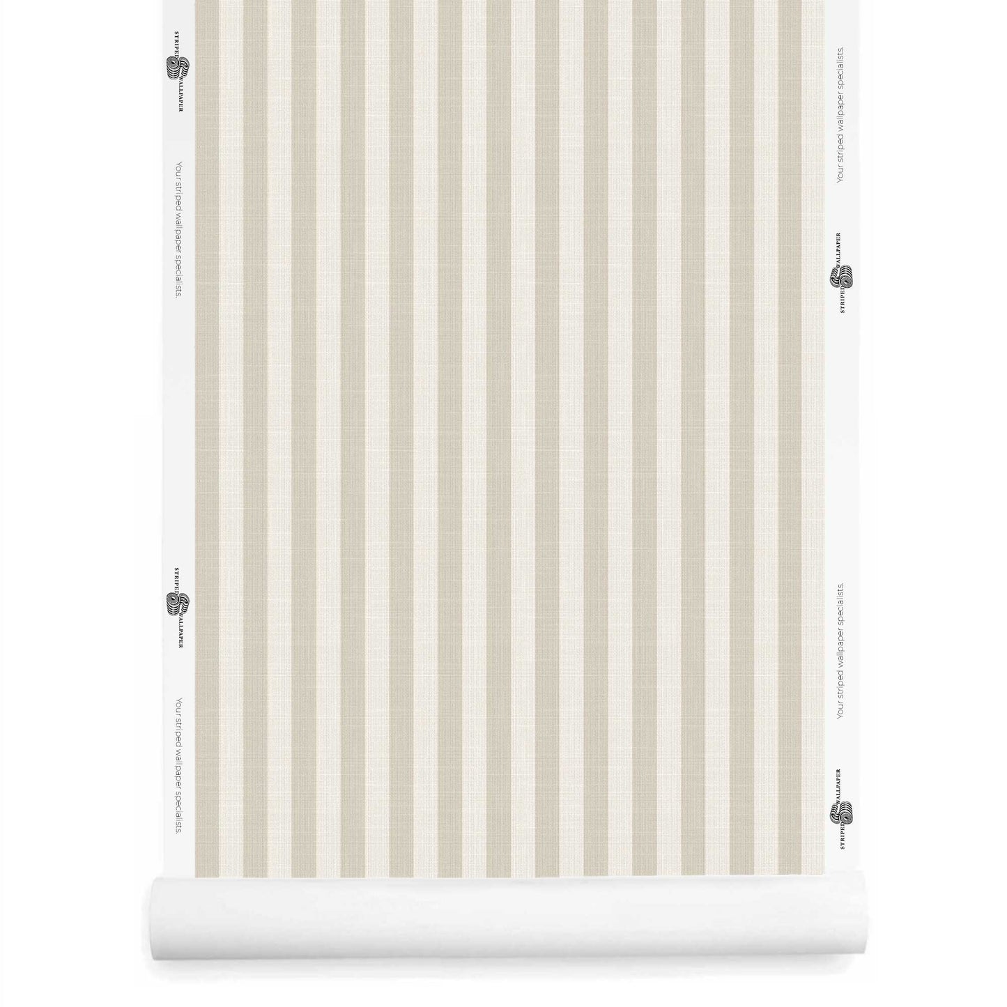 Beige and cream striped wallpaper with linen finish roll – Laurice