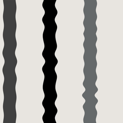 Wavy black, grey, and white striped wallpaper pattern – Maiden
