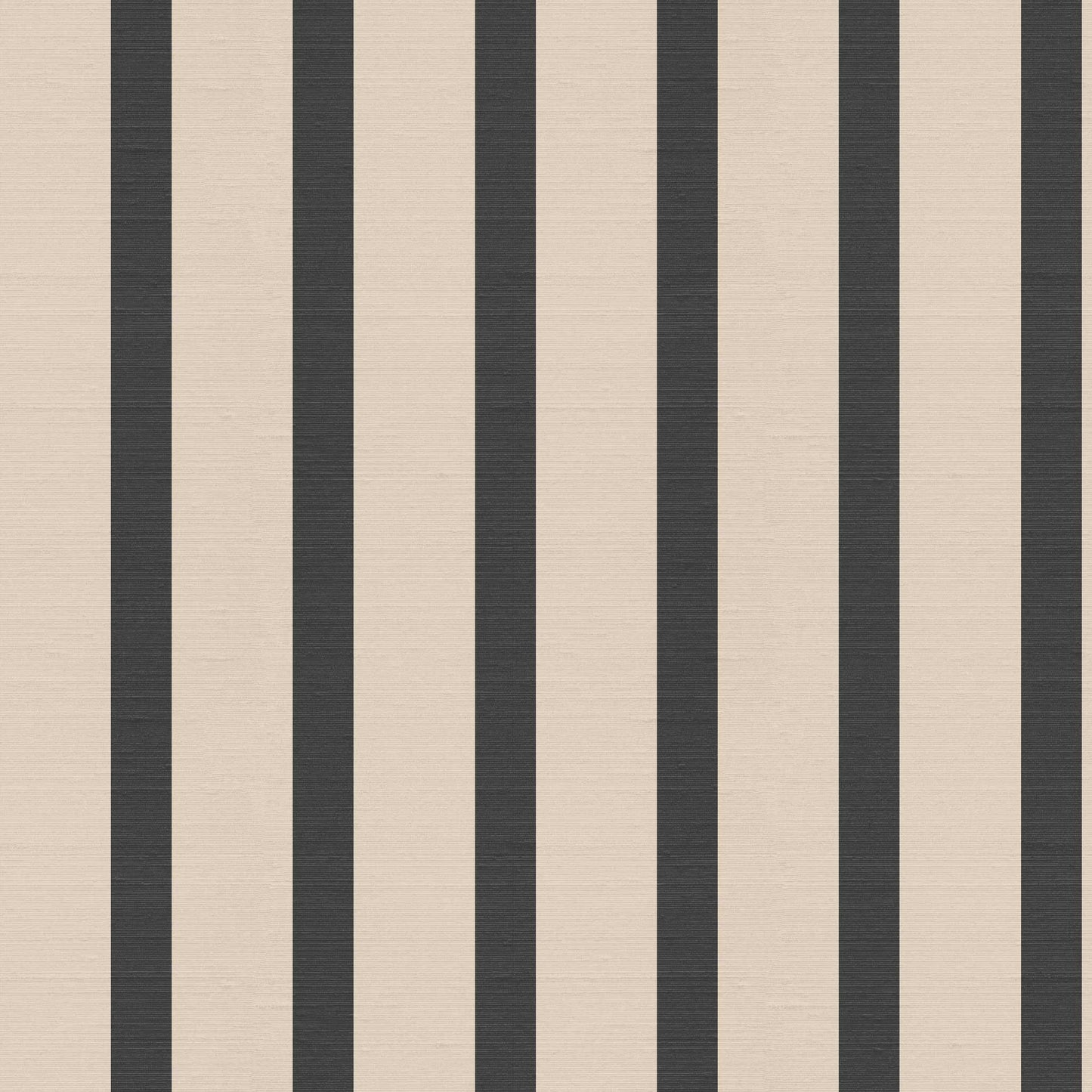 Morslay wallpaper pattern in pitch black and plaster beige stripes with silk finish