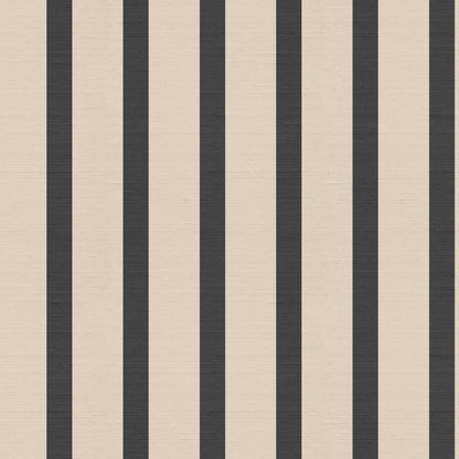 Morslay wallpaper pattern in pitch black and plaster beige stripes with silk finish