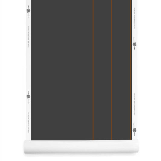 A roll of grey Black and Brown Pinstriped Wallpaper – Tahquitz