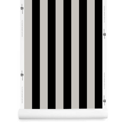 Black and grey cabana striped wallpaper roll – Alegre