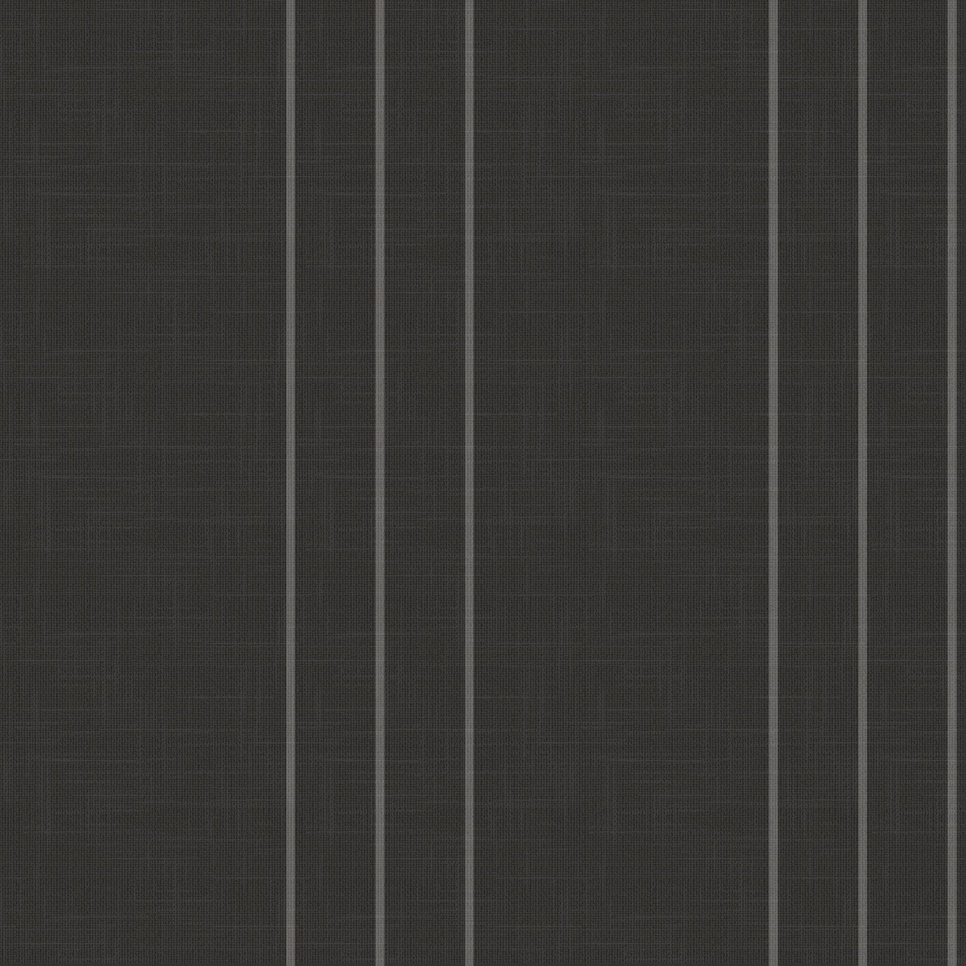 Arno wallpaper detail – black and grey pinstripes on soft linen finish