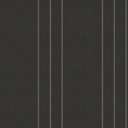 Arno wallpaper detail – black and grey pinstripes on soft linen finish