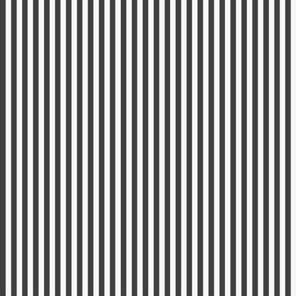Marengo wallpaper detail – narrow black and white stripes in smooth finish