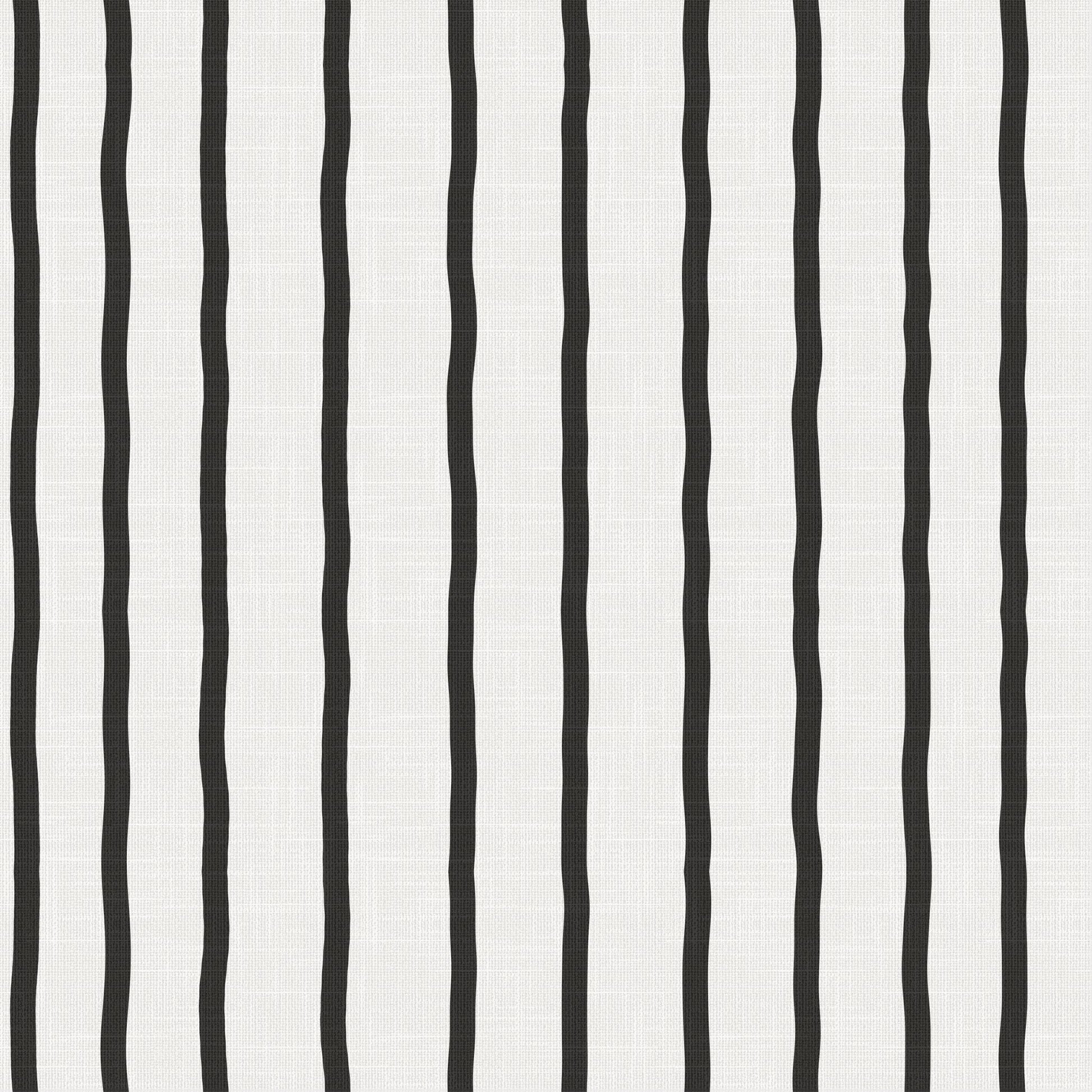 Black and white painted stripe wallpaper pattern with linen finish – Earlham