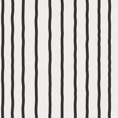 Black and white painted stripe wallpaper pattern with linen finish – Earlham