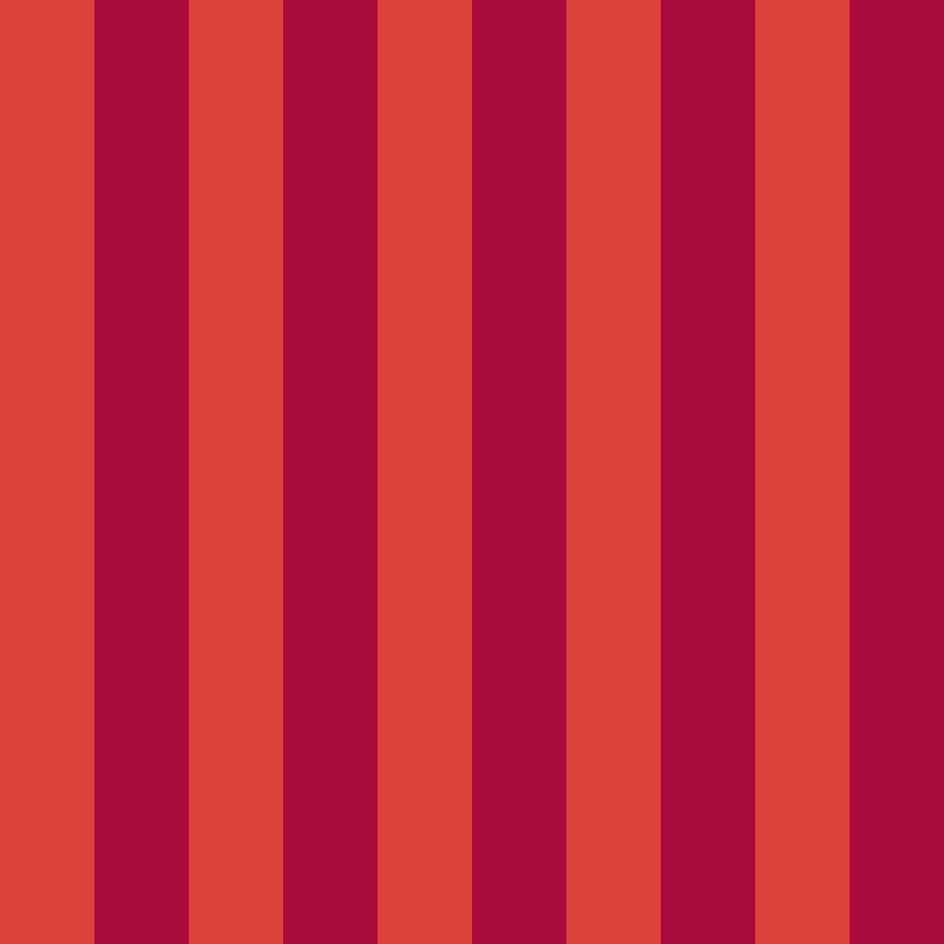 Alegre bright red cabana stripe wallpaper pattern showing medium-scale vertical stripes in two red tones