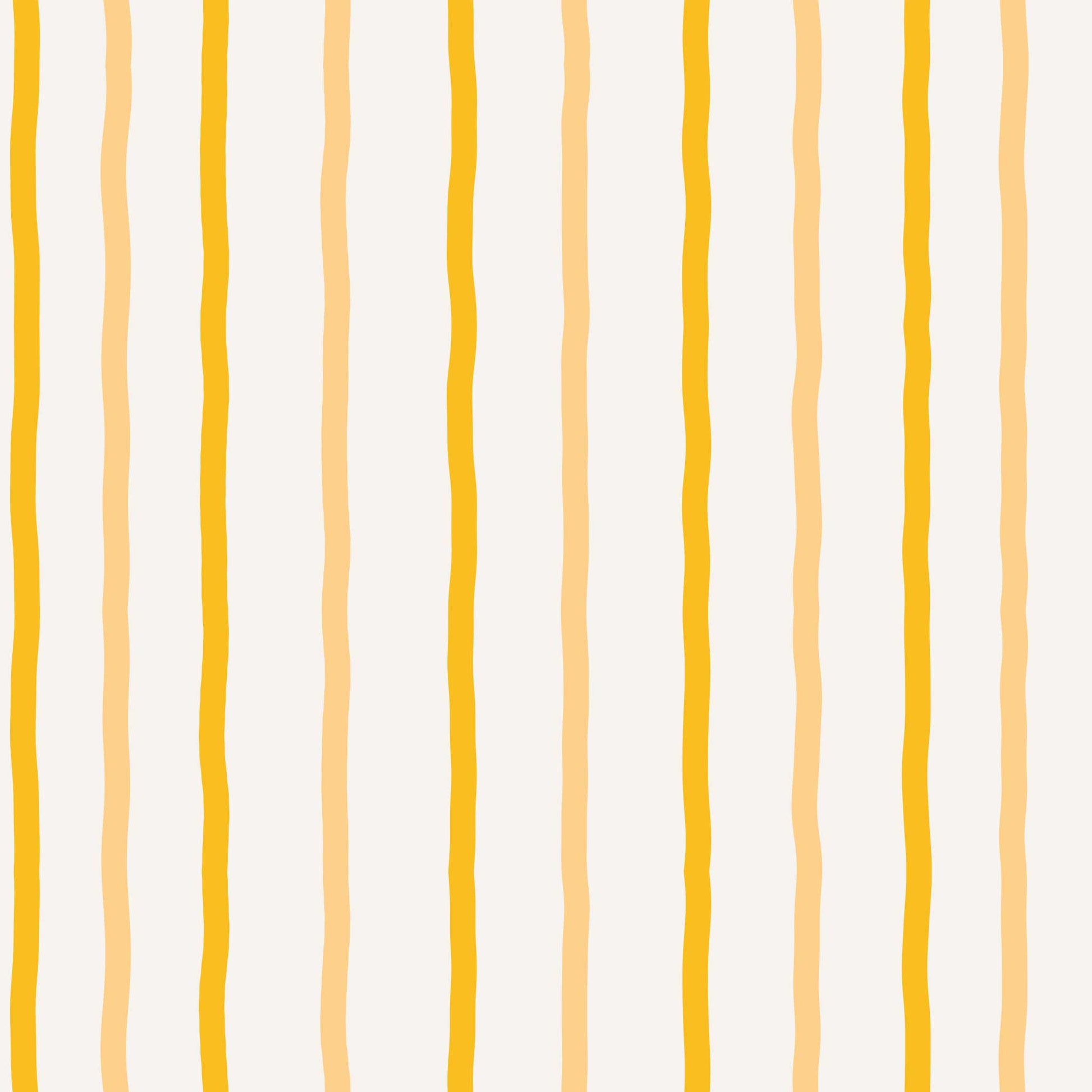 Earlham wallpaper detail – bright yellow stripes in ivory, lemon drop, and saffron on smooth matte paper