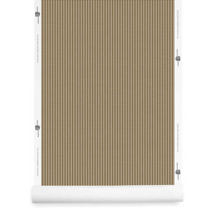 Brown Linen Ticking Stripe Wallpaper wallpaper roll – Meadowbrook
