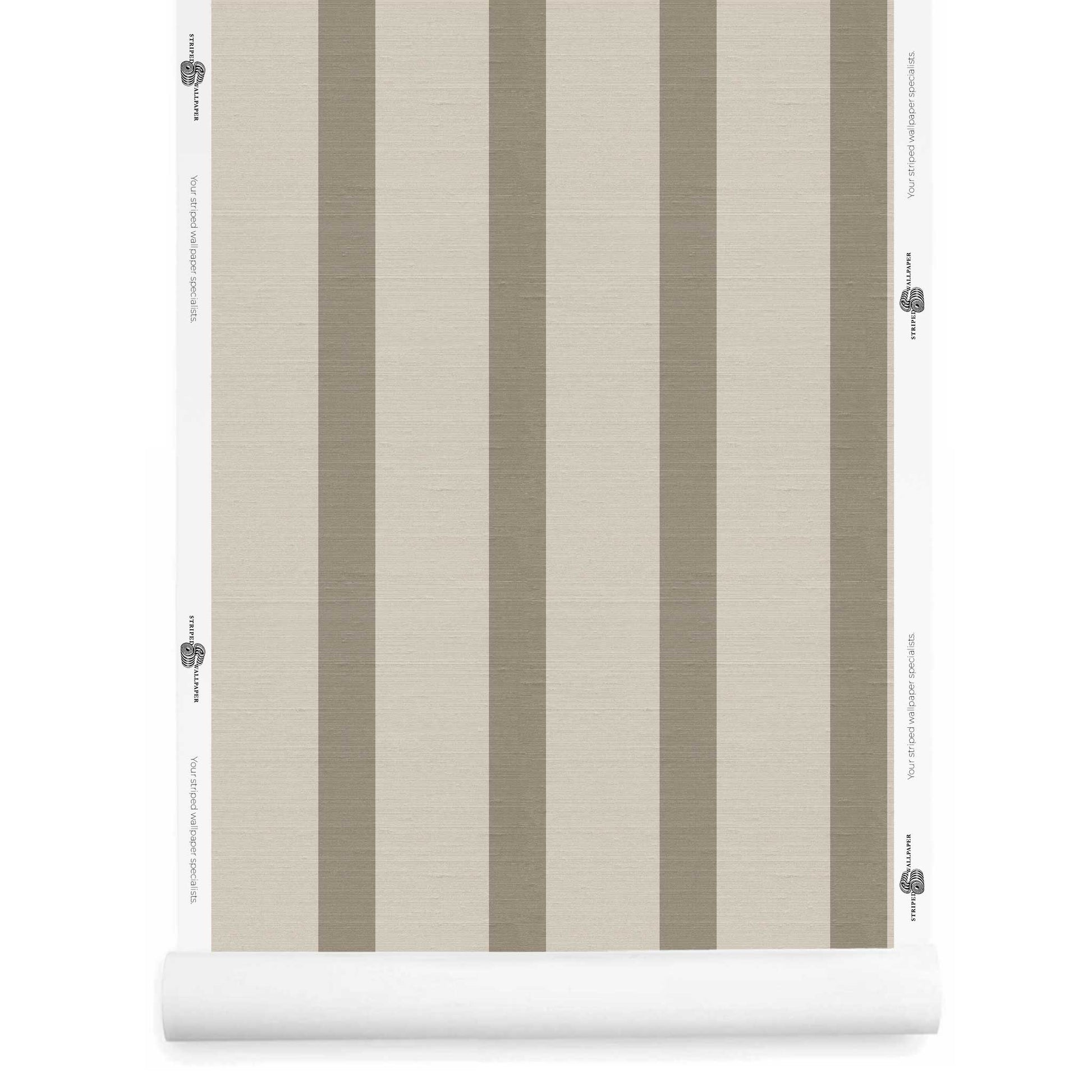 Brown and beige striped wallpaper with silk finish roll – Seahorn