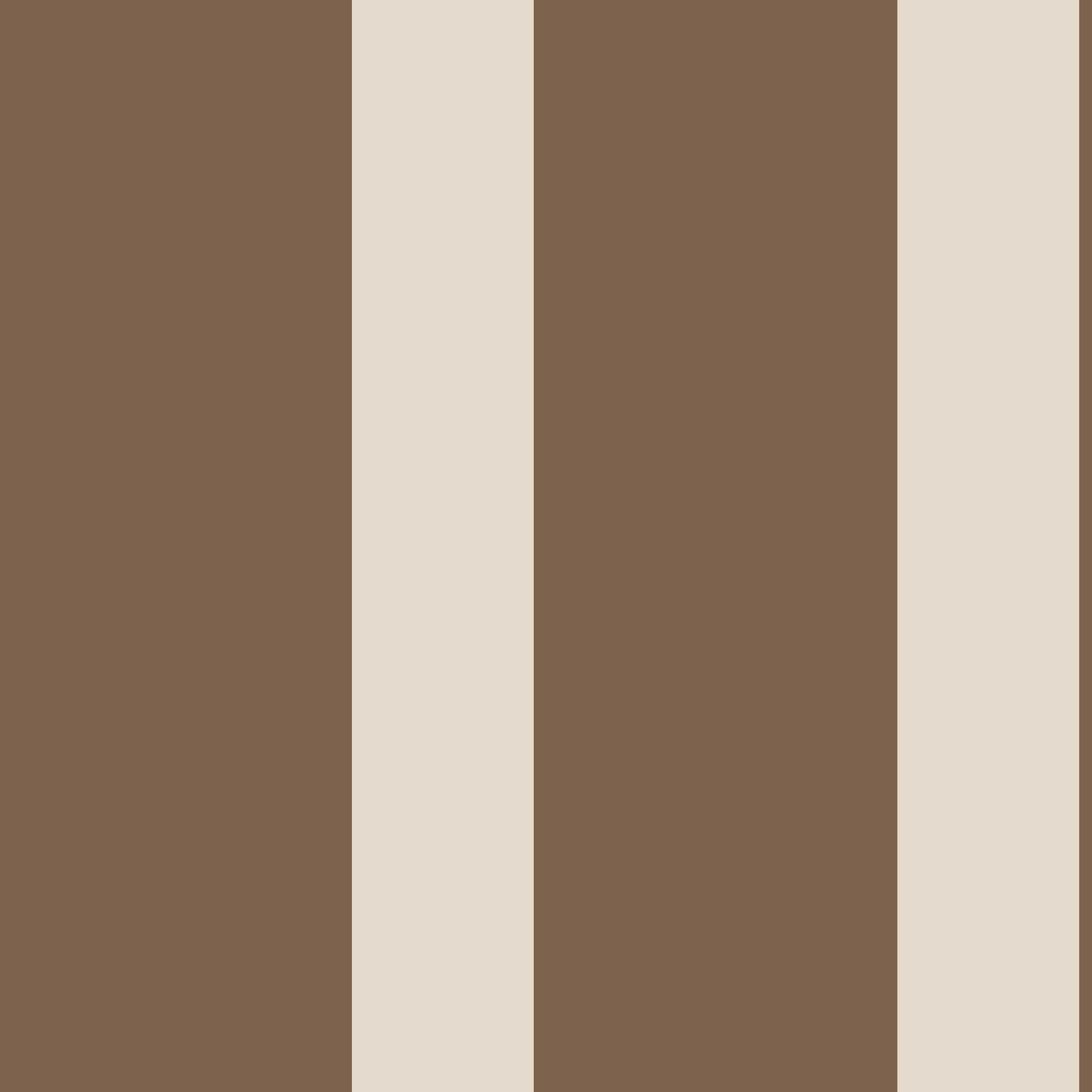Marquette wallpaper pattern – uneven brown and cream wide stripes with matte finish