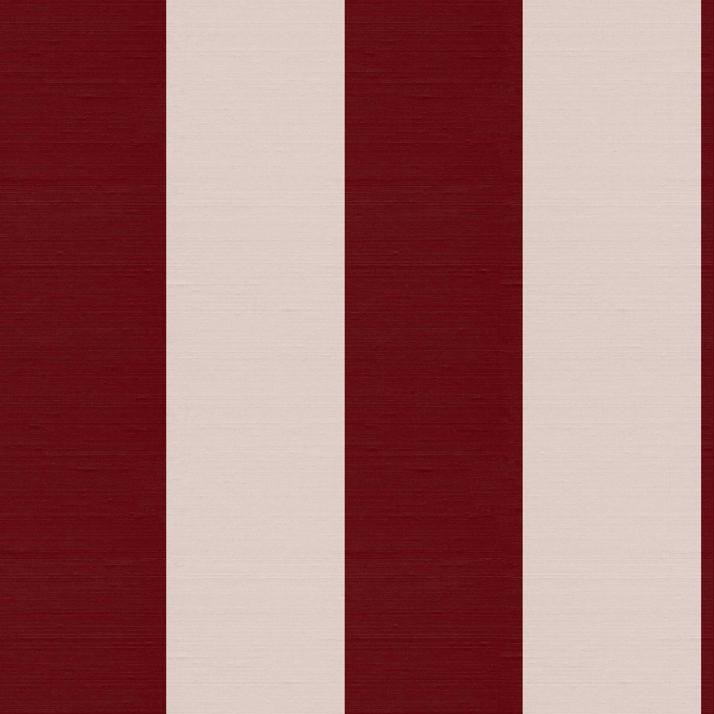 Emerson Plum and Roux burgundy and cream stripe wallpaper pattern showing wide vertical stripes and silk texture