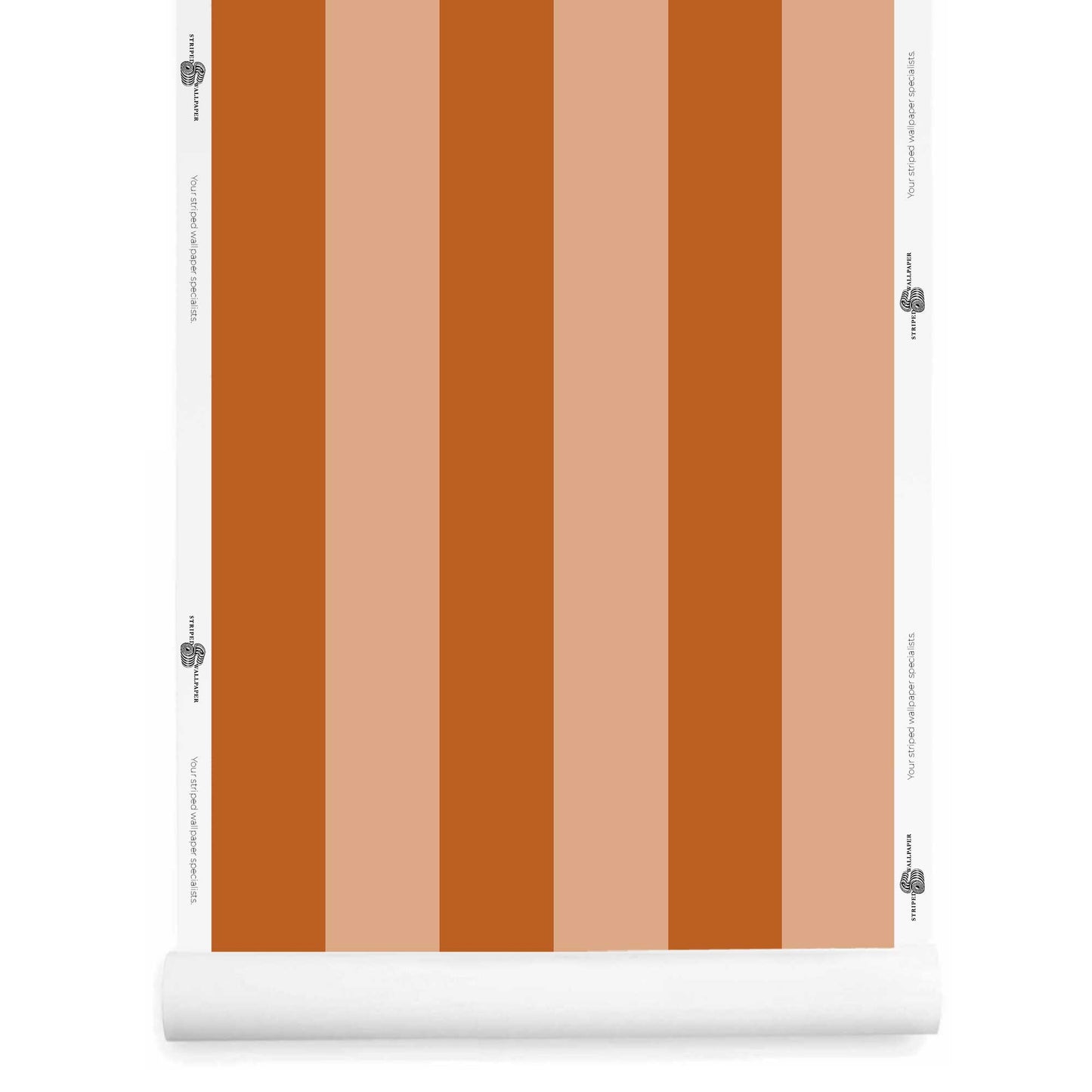 Burnt Orange Striped Wallpaper wallpaper roll - Grandeur