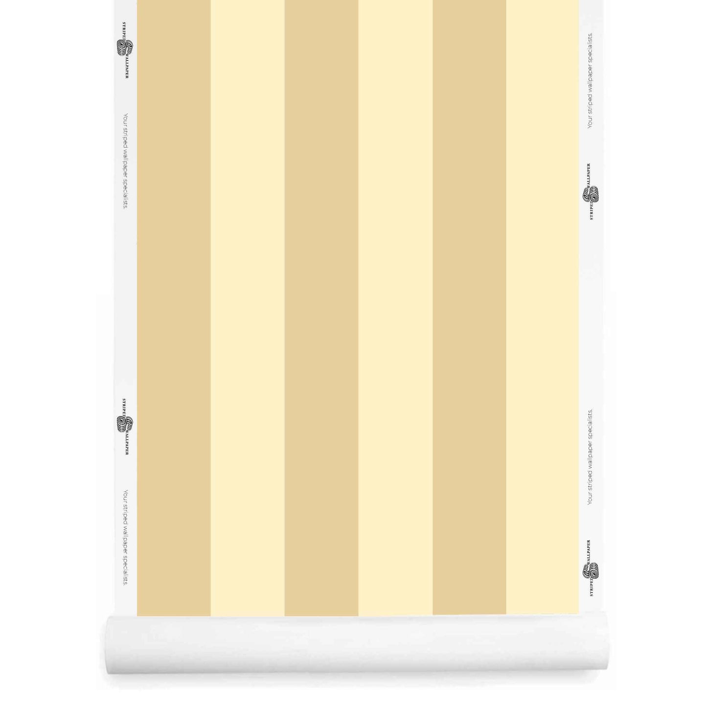 Butter yellow striped wallpaper roll – Grandeur