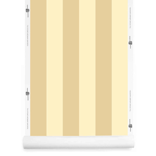 Butter yellow striped wallpaper roll – Grandeur