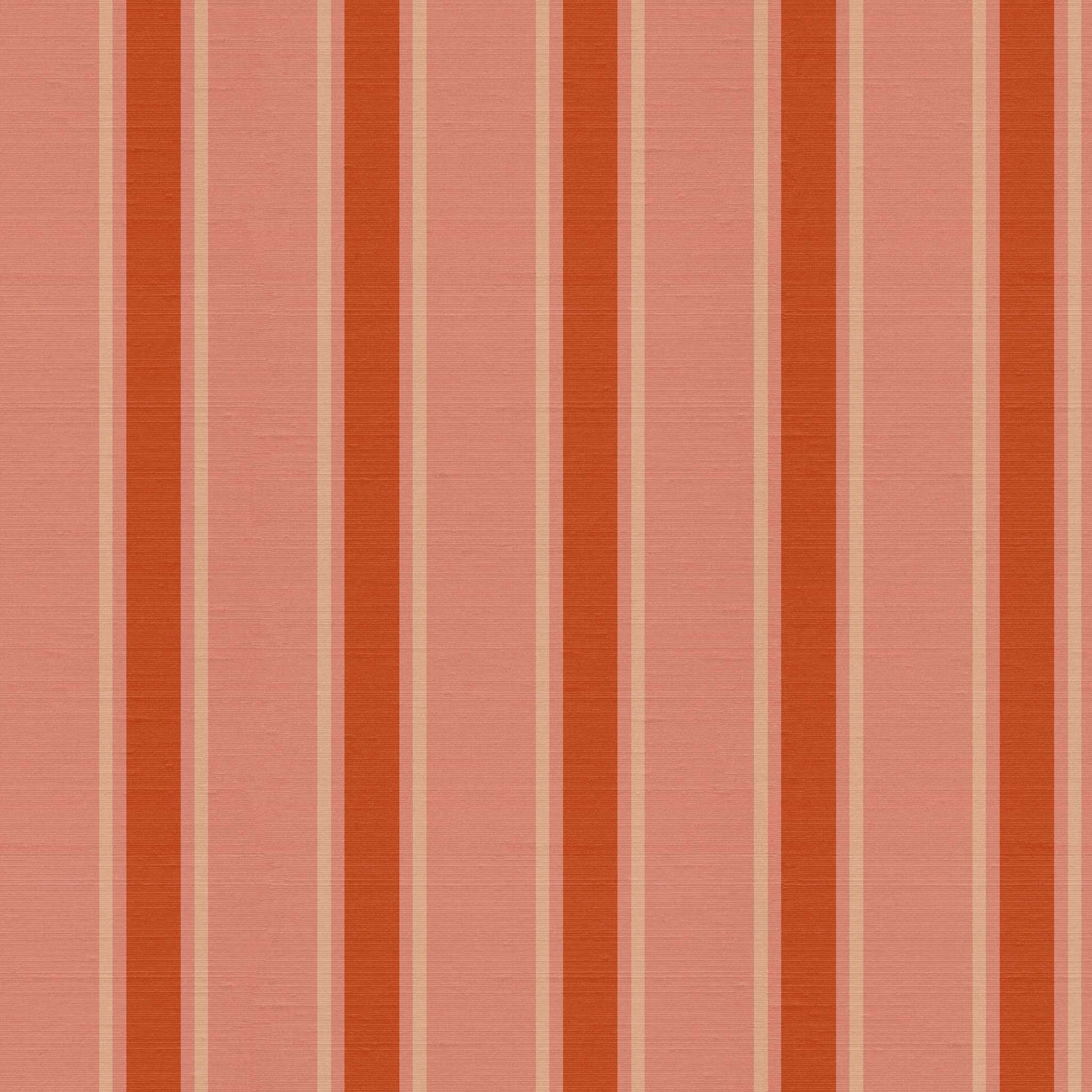La Solana wallpaper pattern detail – Sun Shadow Persimmon Drab stripes on soft silk finish