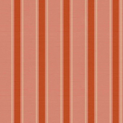 La Solana wallpaper pattern detail – Sun Shadow Persimmon Drab stripes on soft silk finish