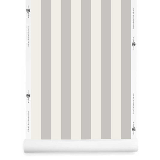 Grey and cream striped wallpaper roll – Alegre