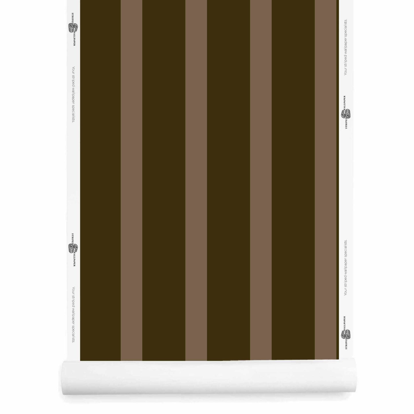 Dark brown striped wallpaper roll with uneven stripes – Seahorn
