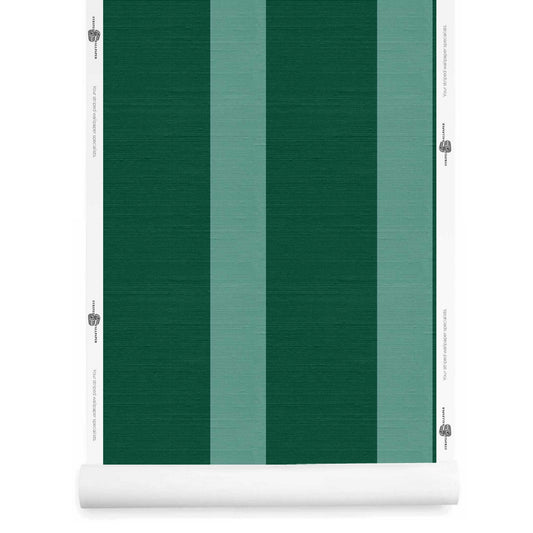 Dark green and teal striped wallpaper roll – Marquette silk finish