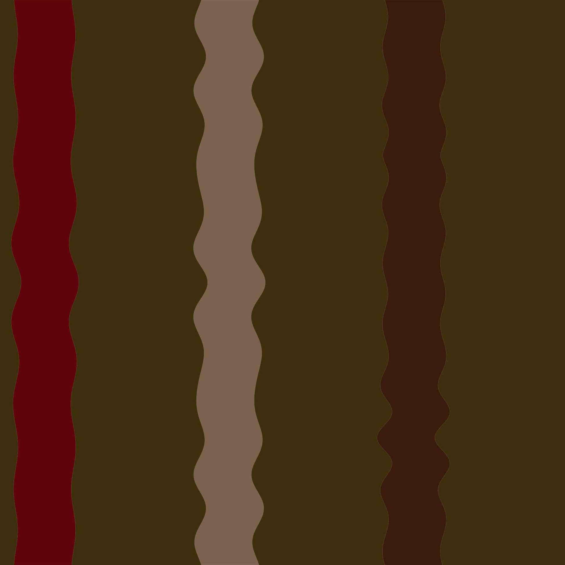 Wavy striped wallpaper pattern in espresso brown, burgundy red, and beige