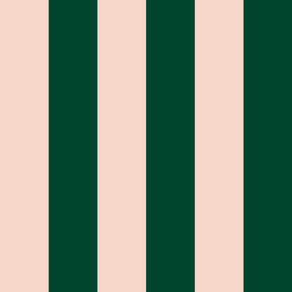 Dark Green and Pink Wide Stripe Wallpaper Pattern inspired by Beverly Hills Hotel – Grandeur in Forrest and Quince