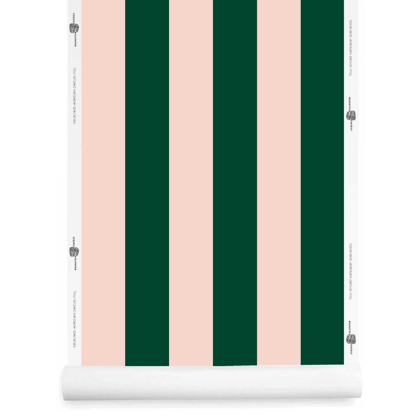 Dark green and pink Striped Wallpaper Roll inspired by Beverly Hills Hotel  – Grandeur, Printed in California