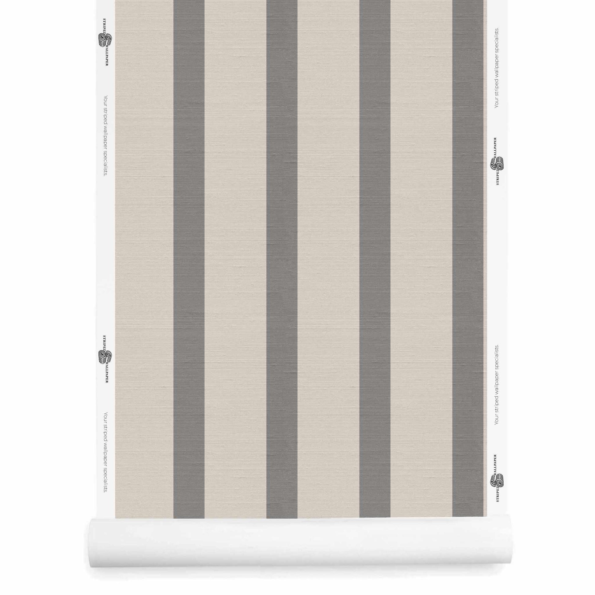Grey and beige striped wallpaper with silk finish roll – Seahorn