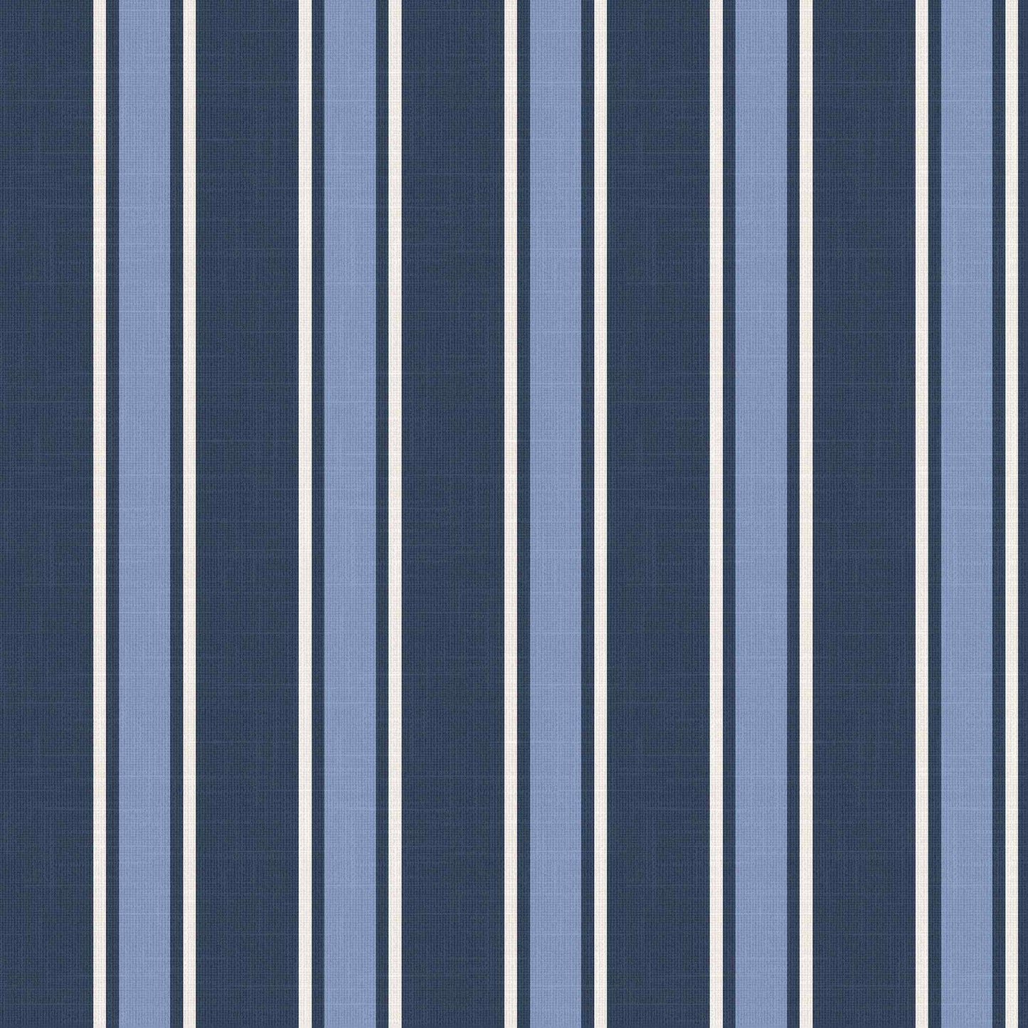 navy blue striped wallpaper detail with linen finish and slim vertical stripes