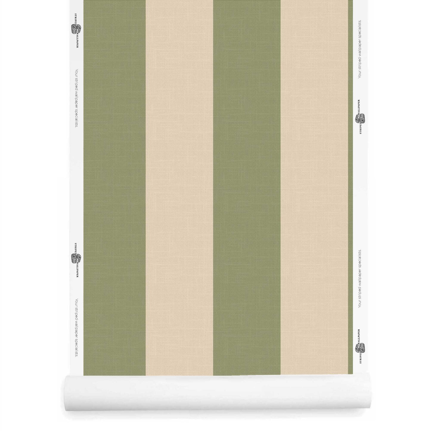 Khaki Striped Wallpaper with Linen Finish - Emerson