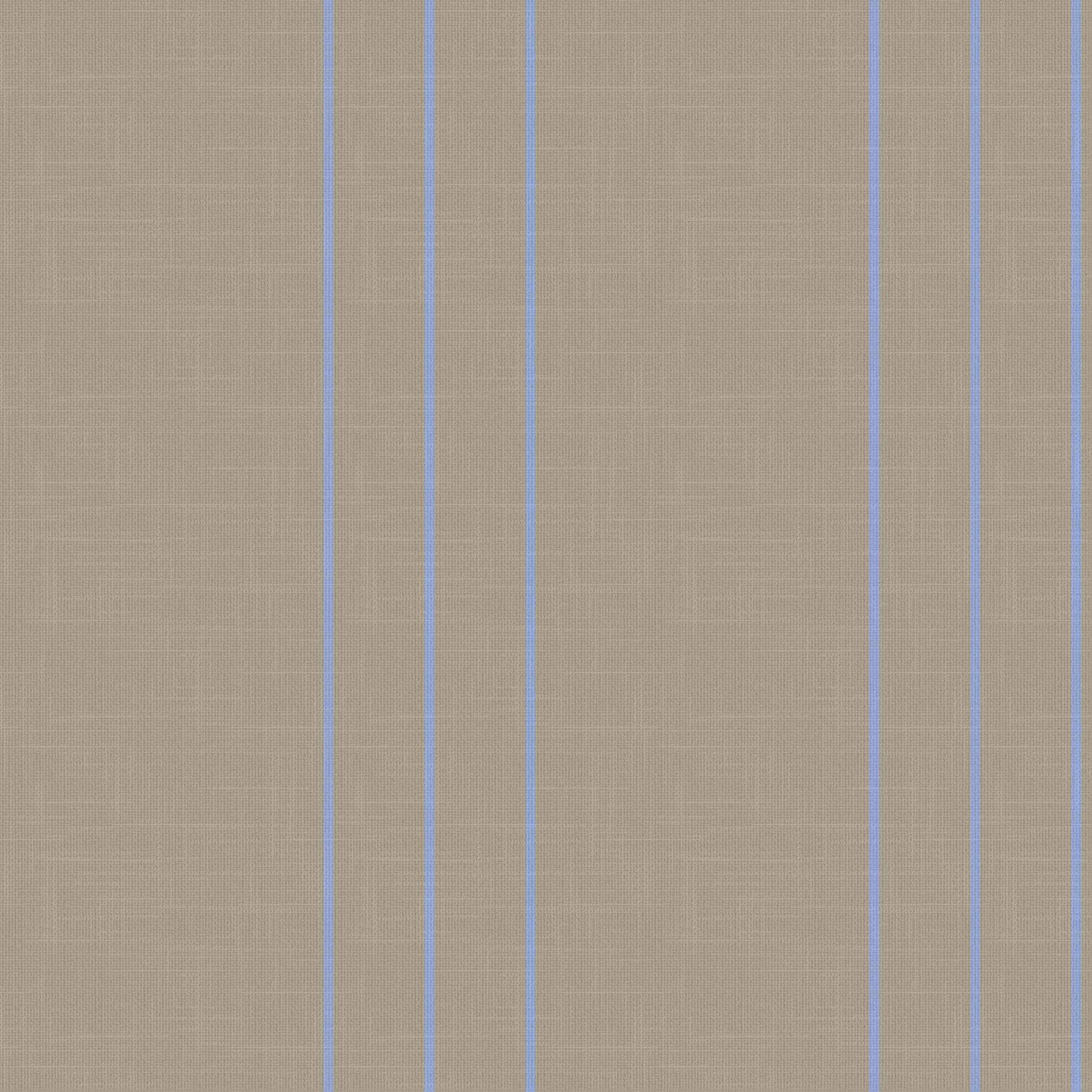 Arno wallpaper pattern – light brown and blue pinstripe with linen texture