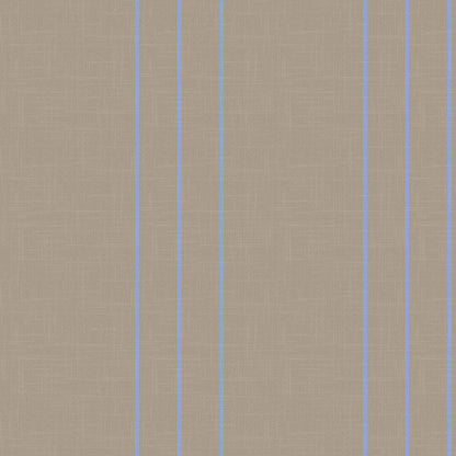 Arno wallpaper pattern – light brown and blue pinstripe with linen texture