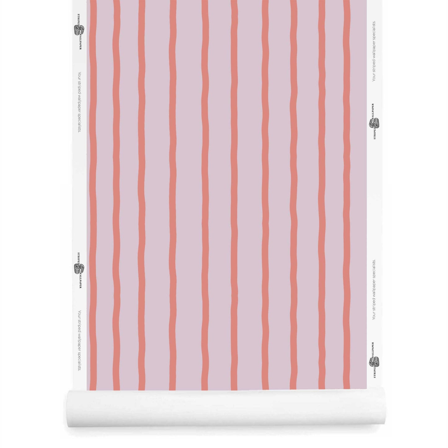 Light purple and pink wavy striped wallpaper roll – Earlham
