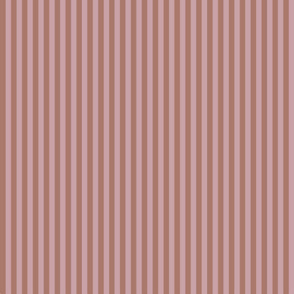 mauve and dust striped wallpaper pattern showing narrow vertical stripes